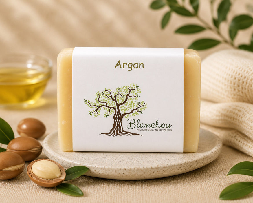 Savon naturel à l’huile d’argan Blanchou nourrissant et doux pour la peau