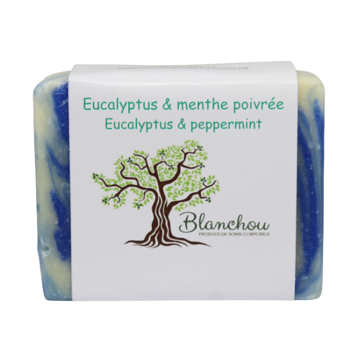 Savon aux huiles essentielles d'eucalyptus et de menthe poivrée biologiques